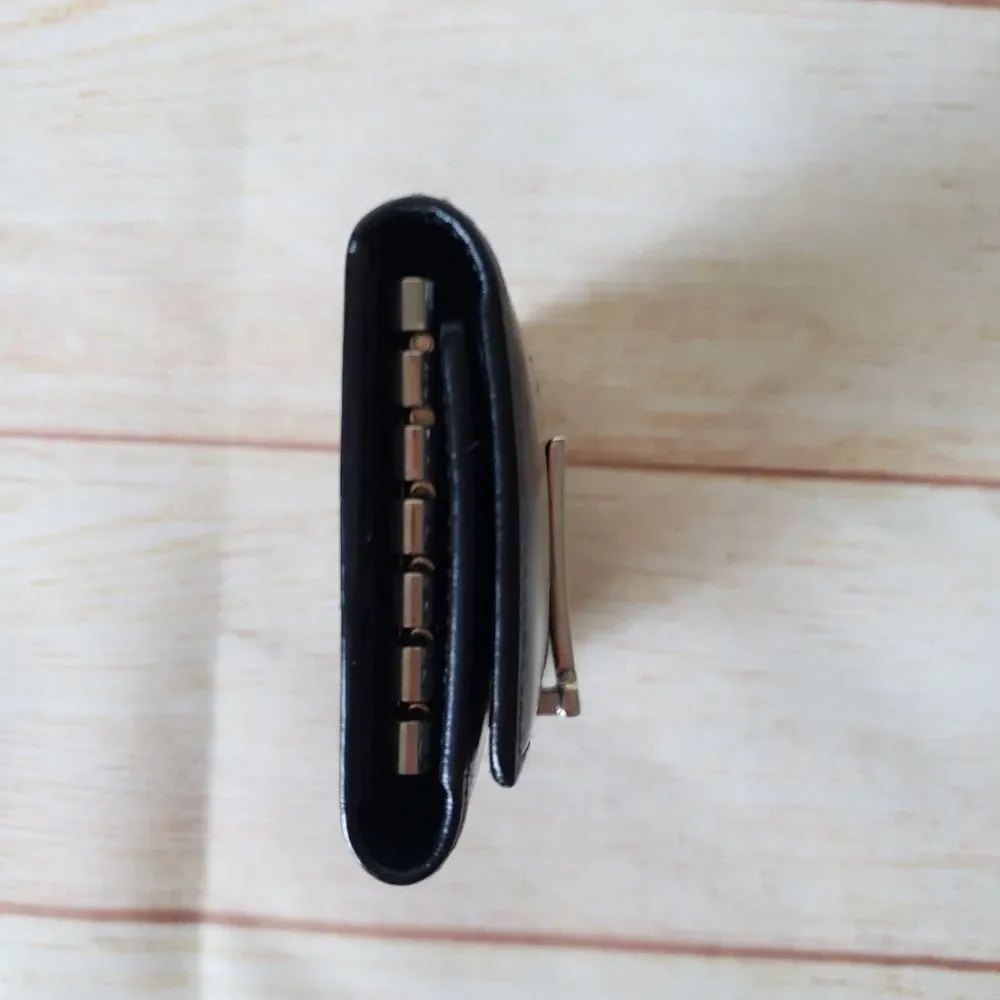 Authentic Salvatore Ferragamo Leather Keyholder Black Silver Tone Hardware Unise